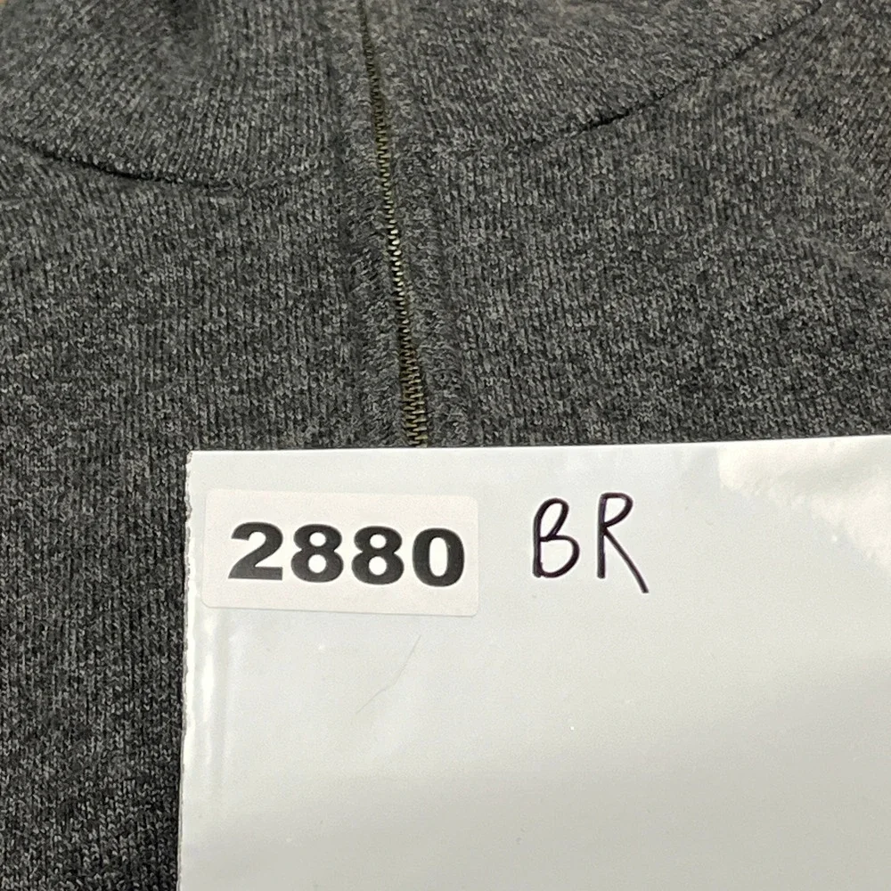 Banana Republic Pullover Mens Medium Charcoal Gray 1/4 Zip Sweater‎ Cashmere EUC